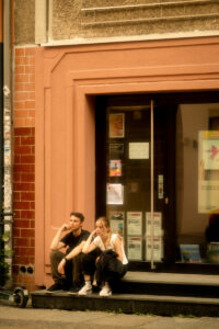 Berlin Mitte people sitting