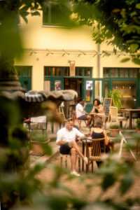 Berlin Mitte people chatting